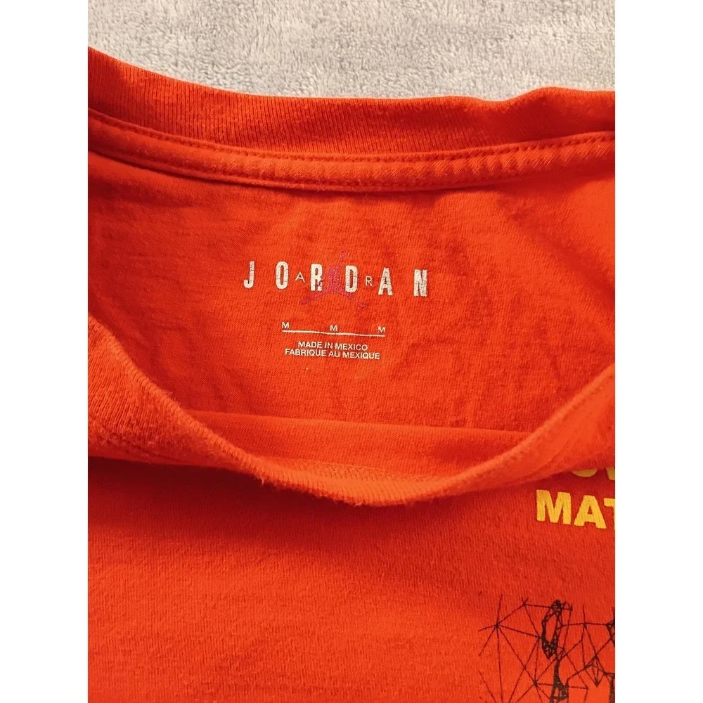 Jordan Shirt Mens Medium Orange Mind Over Matter Long Sleeve Graphic Tee Jumpman